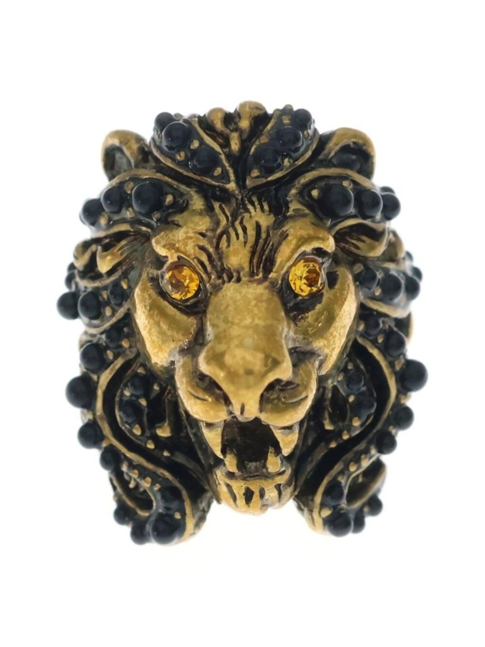Gucci Lion Head Ring Stone Eye Gold